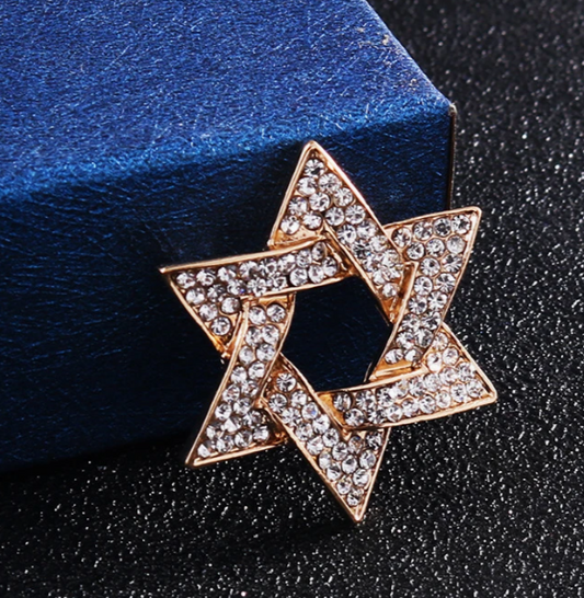 Zeshoekige Ster Broche goudkleurig