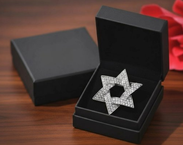 Zeshoekige Ster Broche zilverkleurig - Betach Boetiek