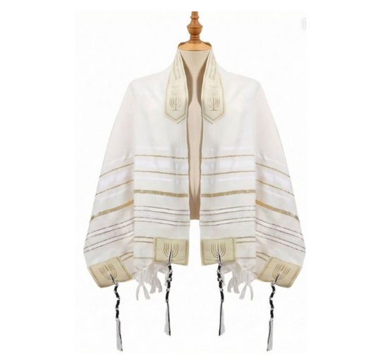 Goud gestreepte gebedssjaal - Betach Boetiek