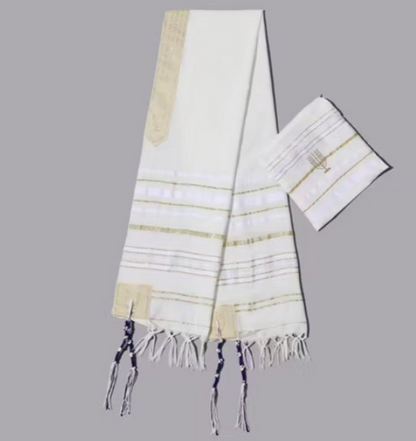 Goud gestreepte gebedssjaal - Betach Boetiek